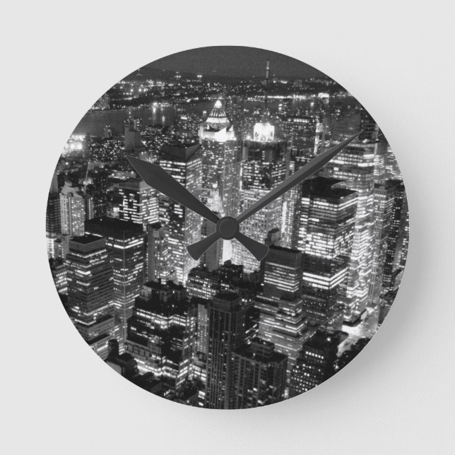 Manhattan New York City Rund Klocka (Framsida)