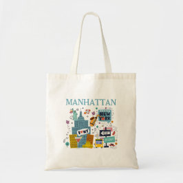 Manhattan New York City Tote Bag Tygkasse