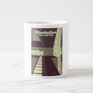 Manhattan New York City Travel-affisch. Jumbo Mugg
