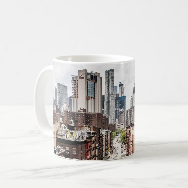 Manhattan, New York cityscape-fotografi Kaffemugg (Framsida vänster)