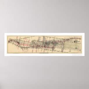 Manhattan New York Karta 1906 Poster