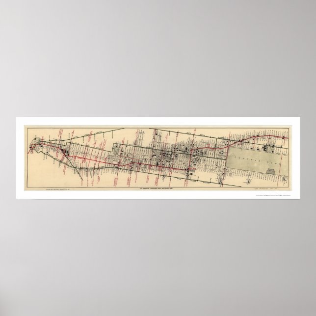 Manhattan New York Karta 1906 Poster (Framsidan)