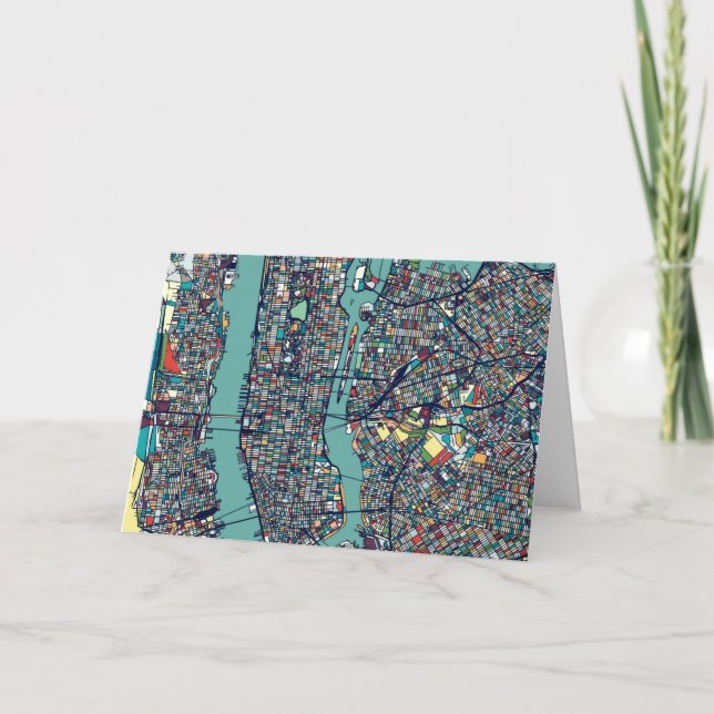 Manhattan New York Karta Kort (Framsida)