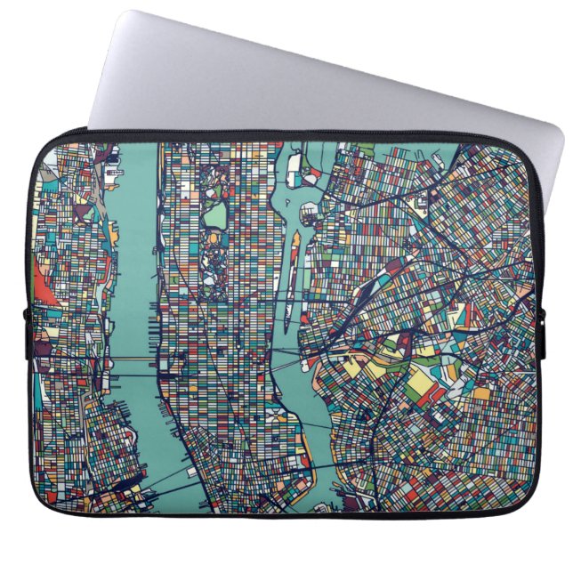 Manhattan New York karta Laptop Fodral (Framsidan)