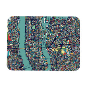 Manhattan New York karta Magnet