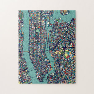 Manhattan New York Karta Pussel