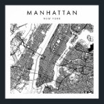 Manhattan New York Minimal Modern Street Karta Poster<br><div class="desc">Manhattan New York Minimal Modern Street Karta</div>