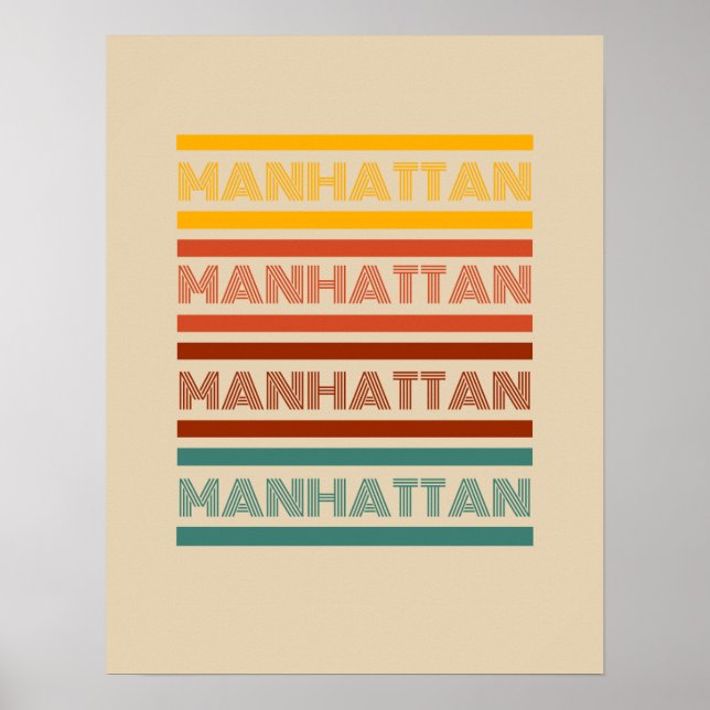 Manhattan New York, Retro Design Poster (Framsidan)