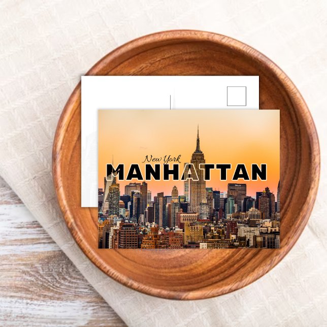 Manhattan New York Skyline Travel Postcard Vykort (Skapare uppladdad)