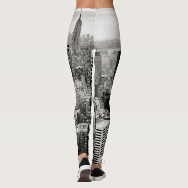 Manhattan New York (svart- & vitpanoramat) Leggings (Baksida)