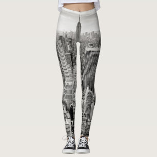Manhattan, New York (svartvit panorama) Leggings