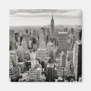 Manhattan, New York (svartvit panorama) Magnet