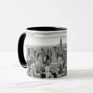 Manhattan, New York (svartvit panorama) Mugg