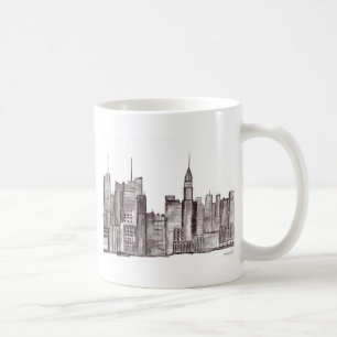Manhattan New Yorks vattenfärg Kaffemugg