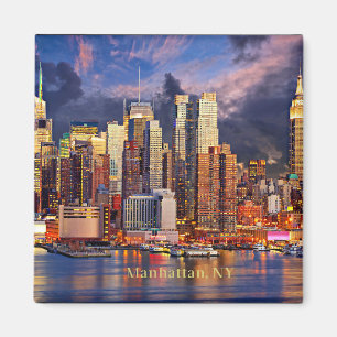 Manhattan, NY siluett Magnet