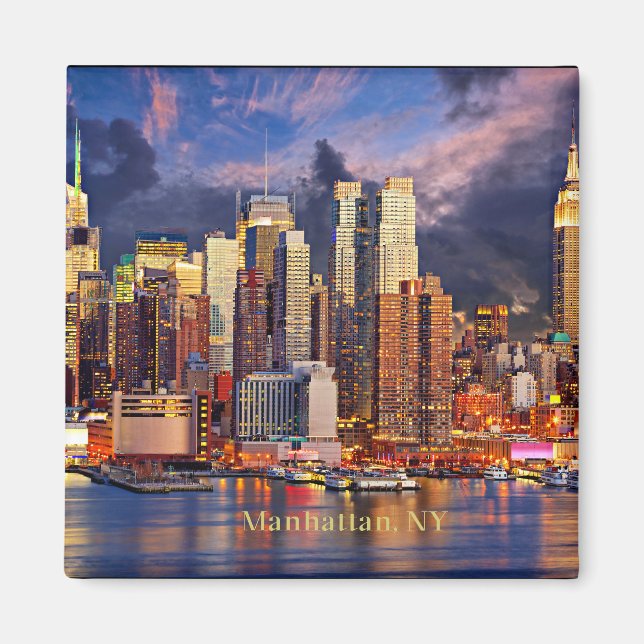 Manhattan, NY siluett Magnet (Framsidan)
