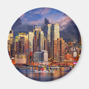 Manhattan, NY siluett Magnet