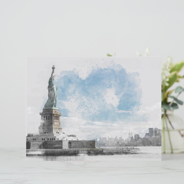 Manhattan Nyc Frihetsstatyn (Stående Fram)