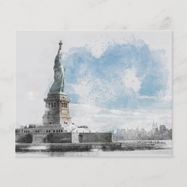 Manhattan Nyc Liberty Statue Flygblad (Framsidan)