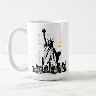 Manhattan Nyc Liberty Statue Modern New York Kaffemugg