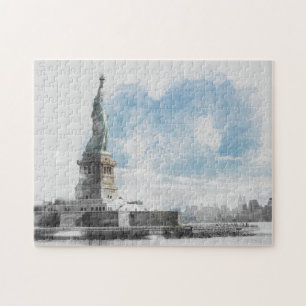Manhattan Nyc Liberty Statue Pussel