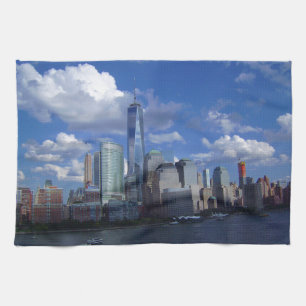 Manhattan NYC världshandel centrerar WTC Hudson Kökshandduk