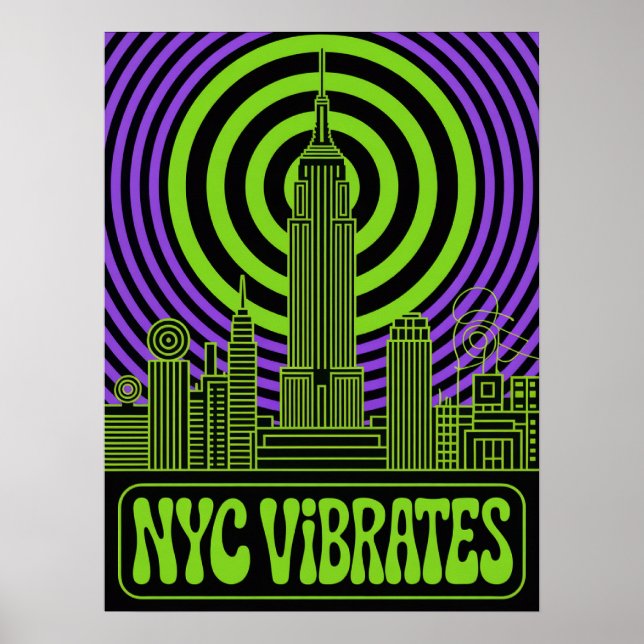 Manhattan NYC Vibrerar Empire State Building Konst Poster (Framsidan)