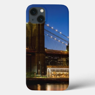 Manhattan och Brooklyn Bridge vid dusk