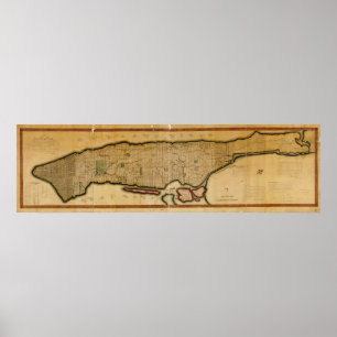 Manhattan öNew York City karta från 1807 Poster