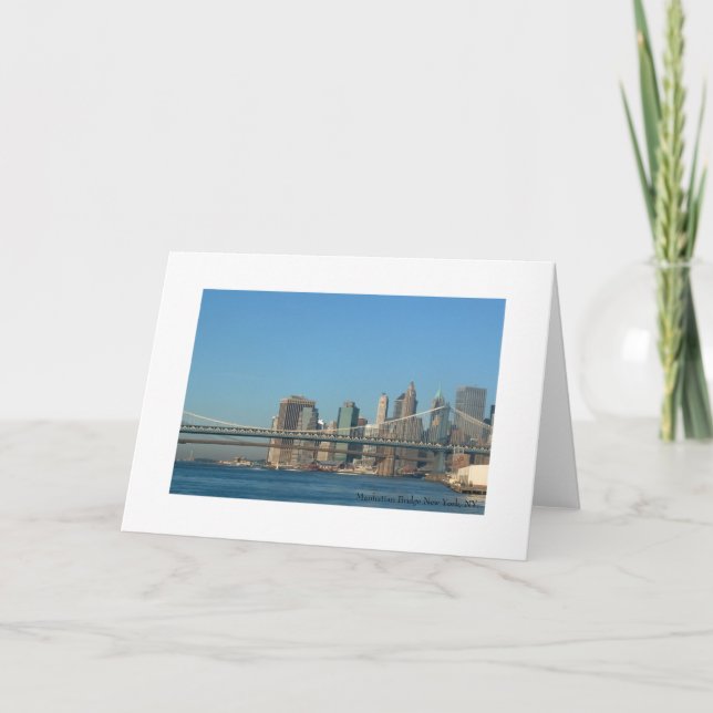Manhattan överbryggar New York, NY. Kort (Framsida)