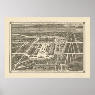 Manhattan panorama- karta för NY - 1883 Poster