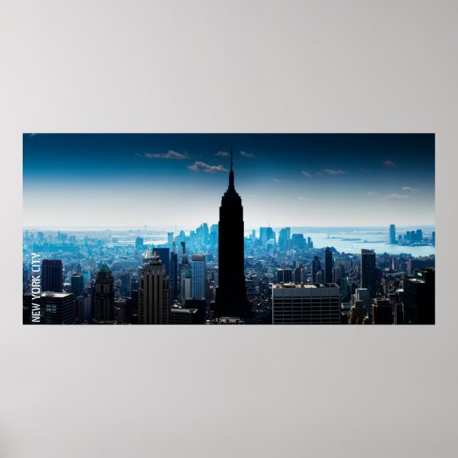 Manhattan Panorama med Empire state Byggnad Poster (Framsidan)