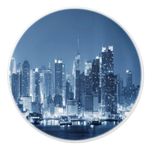 Manhattan Panoramic Night Skyline New-York City Knopp