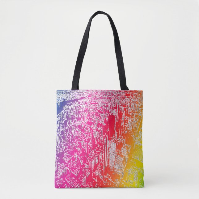 Manhattan rainbow tygkasse (Framsida)