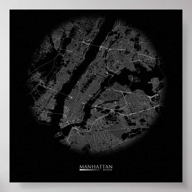 Manhattan Road Karta Poster (Framsidan)