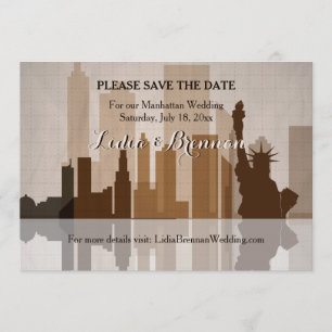 Manhattan Save the Date-meddelande Inbjudningar