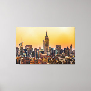 MANHATTAN SKYLINE AT SUNSET, NEW YORK, USA CANVASTRYCK