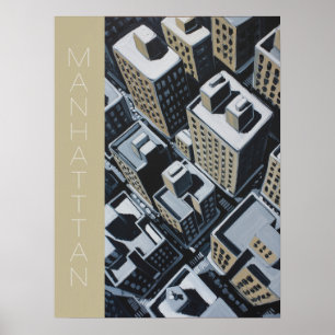 Manhattan Skyline Block Poster