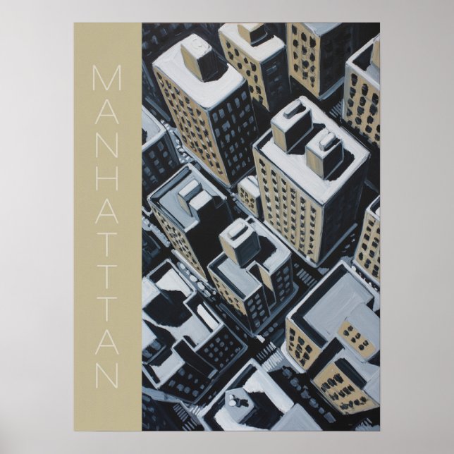 Manhattan Skyline Block Poster (Framsidan)
