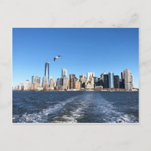 Manhattan Skyline från Ferry, New York City Vykort