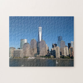 Manhattan Skyline Freedom Torn Hudson River NYC Pussel