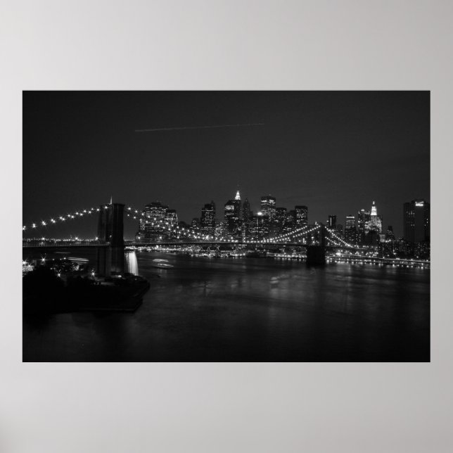 Manhattan Skyline II B&W Poster (Framsidan)