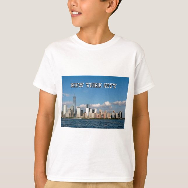 Manhattan Skyline New York City USA T Shirt (Framsida)