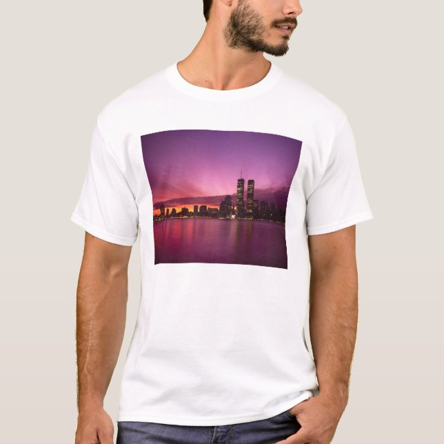 Manhattan Skyline och Hudson River, New York, T-shirt (Framsida)