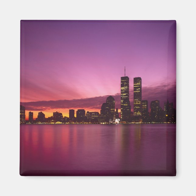 Manhattan Skyline och Hudsonfloden, New York, Magnet (Framsidan)