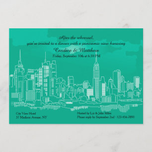 Manhattan Skyline Rehearsal Middagsinbjudan Inbjudningar