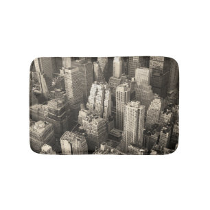 Manhattan skyline, svart och vitt flyg. badrumsmatta