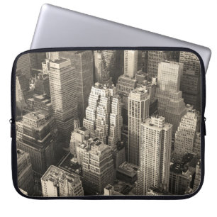 Manhattan skyline, svart och vitt flyg. laptop fodral