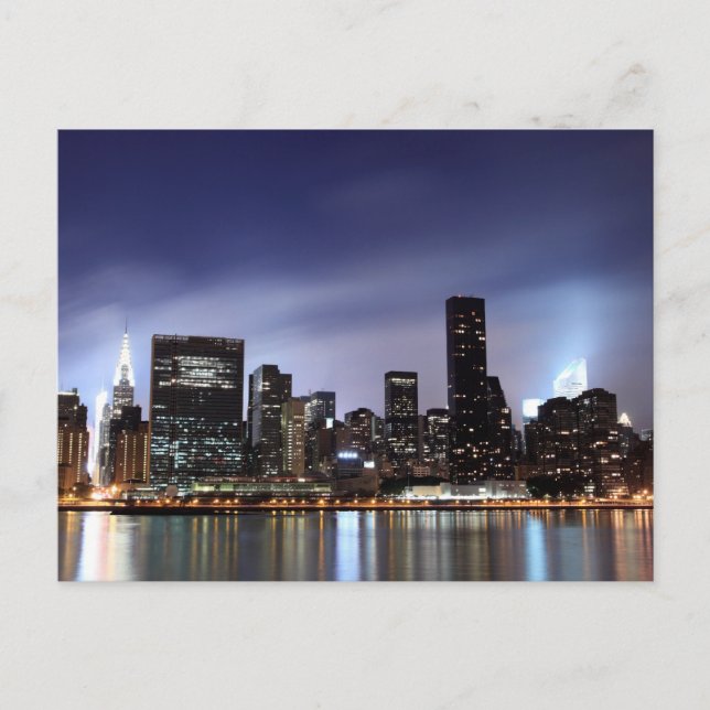 Manhattan Skyline View from Öster River, NYC Vykort (Framsida)