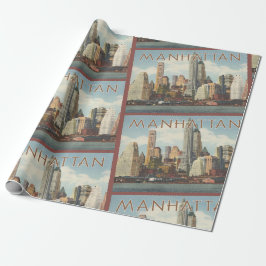 Manhattan Skyline vintage New York Presentpapper